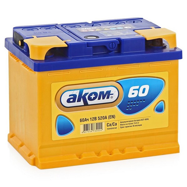 Аккумуляторная батарея AKOM 60 пр L2 242х175х190 520 Аккумуляторная батарея AKOM 60 пр L2 242х175х190 520