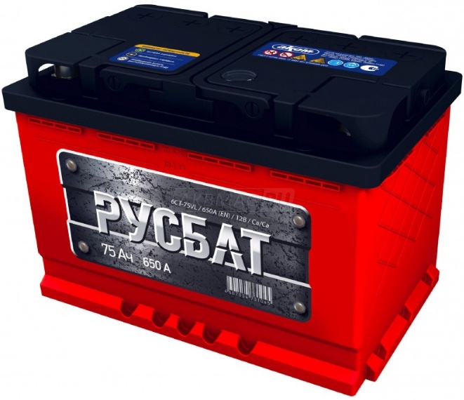 Аккумуляторная батарея AKOM Русбат 75 пр L3 277х175х190 650