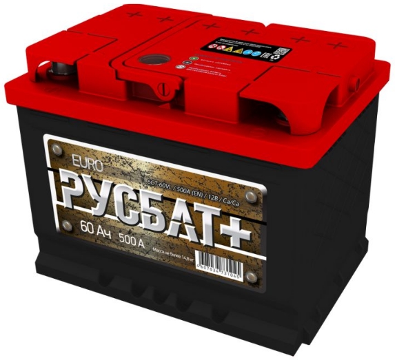 Аккумуляторная батарея AKOM Русбат 60 обр L2 242х175х190 480 Аккумуляторная батарея AKOM Русбат 60 обр L2 242х175х190 480