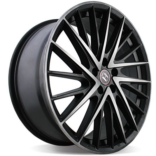 HARP Y-697 8.5x20/5x112 ET35 D66.6 SATIN-BLACK-W-MACHINED-FACE-AND-TINTED-CLEAR